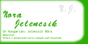 nora jelencsik business card